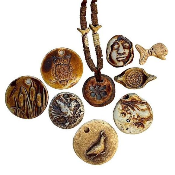 Vintage Ceramic Pendant Set - Picture 1 of 8